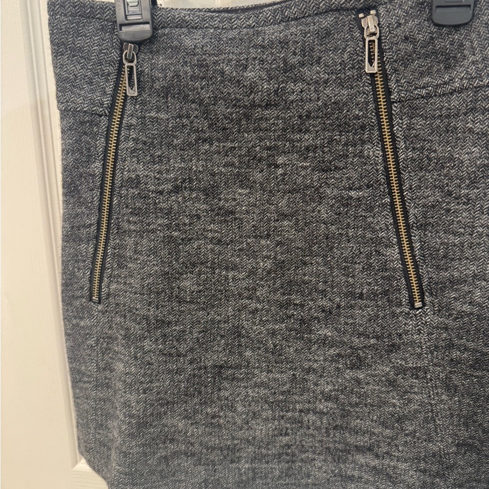 Vince Charcoal Mini Skirt with Zipper Details